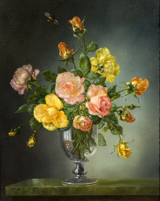 Roses in a Georgian Glass Goblet