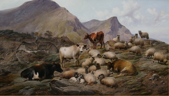 Thomas Sidney Cooper RA - The Old Clachan of Abergoil in the Rob Roy Country
