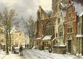 Dutch Town in Winter