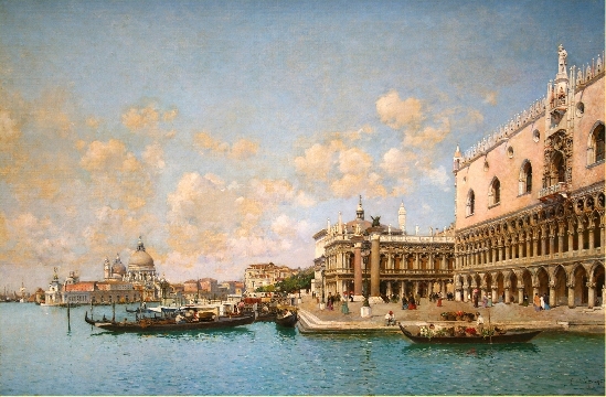 Federico Del Campo - The Doge's Palace and SantaMaria Della Salute from the Grand Canal, Venice