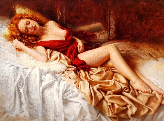 Tina Spratt - Recline in red and gold