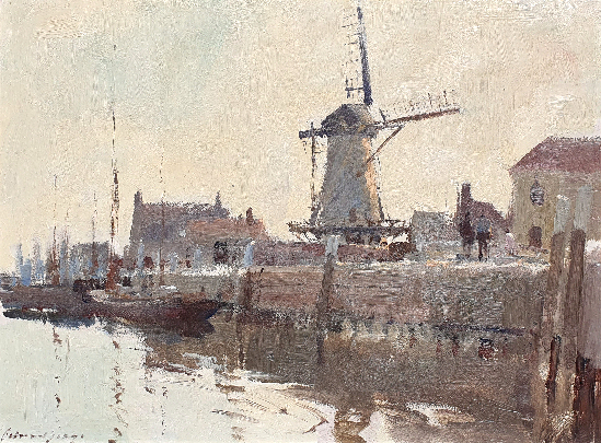 A Windmill Dock Scene