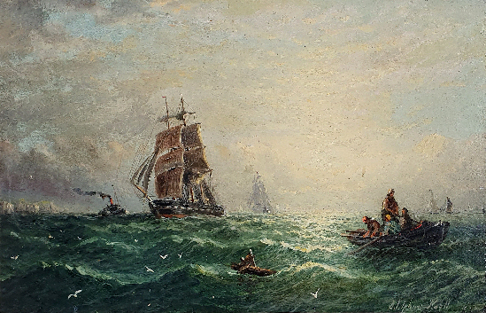 Adolphus Knell - Shipping off the Coast (a pair)