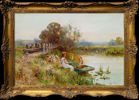 Ernest Charles Walbourn - Chatting by the Water's Edge