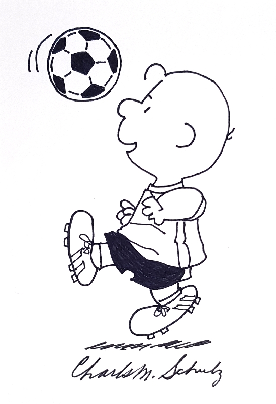 Charlie Brown playing soccer