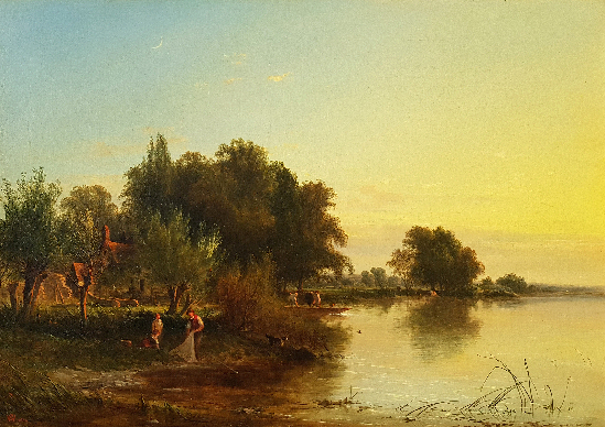 Fisherman in a Punt, on a Summer's River