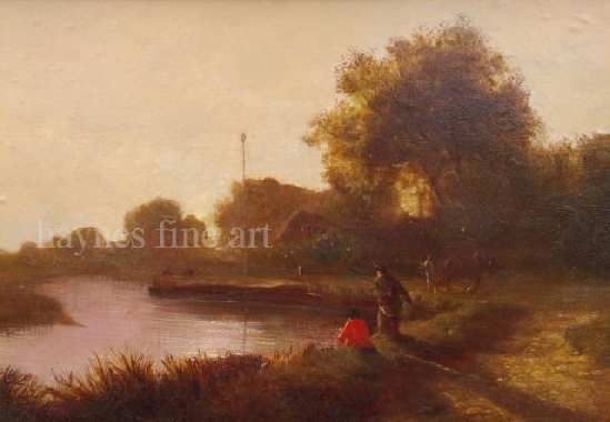Alfred Vickers - Fishing at Sunset