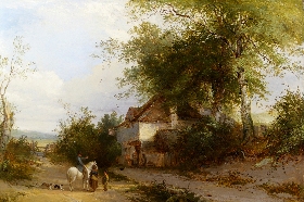 Travellers before a Country Inn