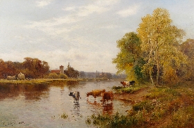 Cattle Watering on a River
