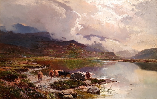 Sidney Richard Percy - Cattle Watering at the Edge of the Loch