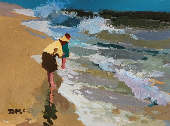 Donald McIntyre RCA, RSMA - Standing in the Surf