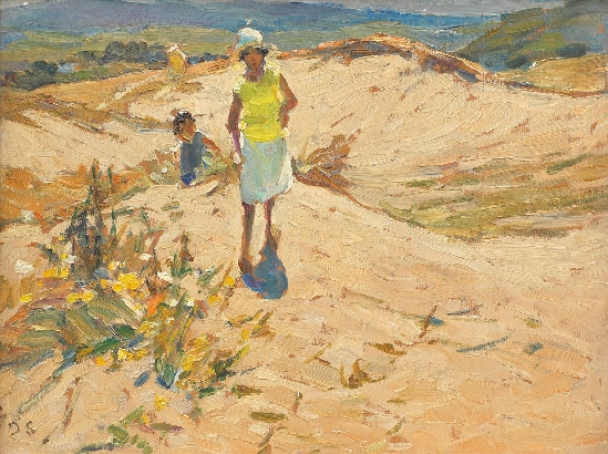 Dorothea Sharp ROI, RBA, PSWA - Walking Amongst the Sandunes, Cornwall