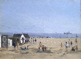 Playing In Front Of The Beach Huts