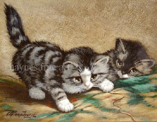 Cornelis Raaphorst - Playful Kittens