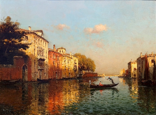 Marc Aldine - Evening on a Venetian Canal