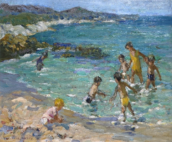 Dorothea Sharp ROI, RBA, PSWA - Playing in the Lapping Waves