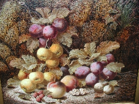 Still Life with Plums, Apples and Peaches on a Mossy Bank