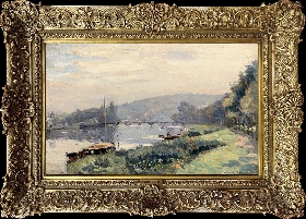 Along the bank of the Seine
