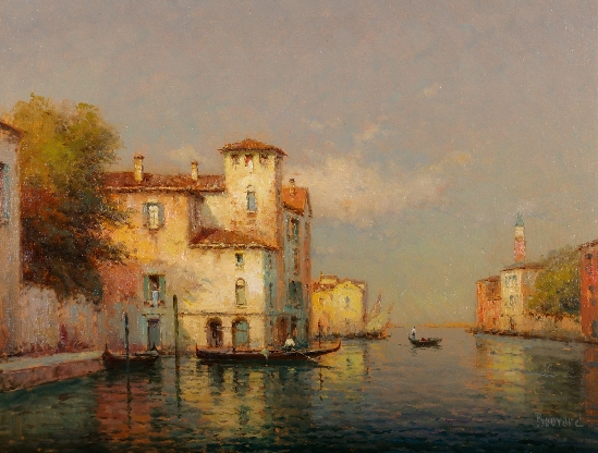 Noel Georges Bouvard - Venetian Canal Scene