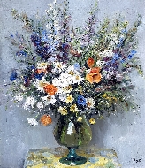 Nature Morte dans un Vase en Verre