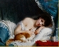 Beaute etendue avec son Chat