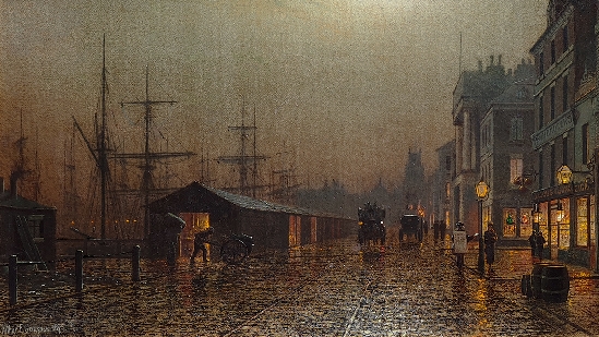 Arthur E. Grimshaw - Docks by Night