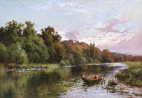 Henry Hillingford Parker - Boating on the Thames, Cliveden Woods