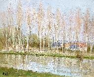 Ligne d&rsquo;Arbres le Long de la Rivi&egrave;re