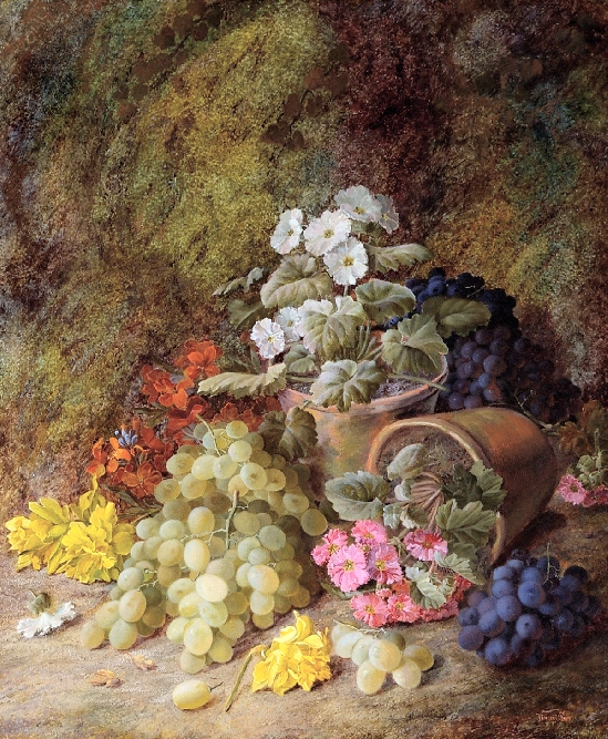 Vincent Clare - Still Life of Grapes and Flowers
