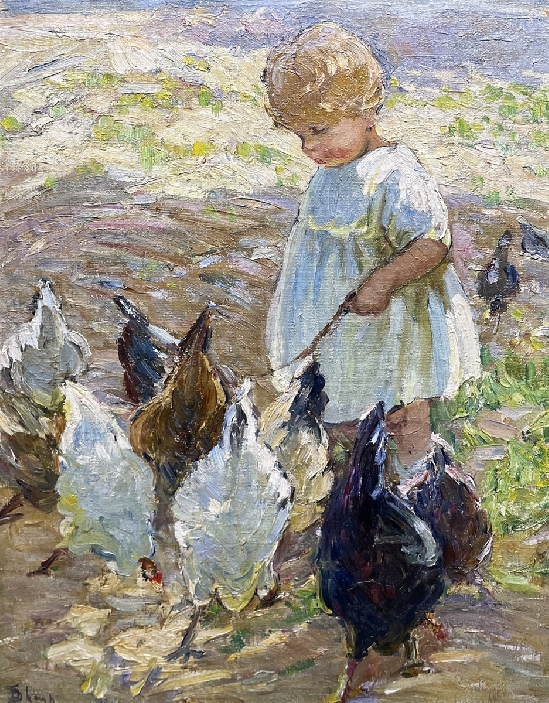 Dorothea Sharp ROI, RBA, PSWA - Feeding the Chickens