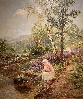 Gathering Flowers Along the Stream's Edge