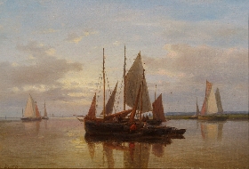 Fishing Boats in Calm Water