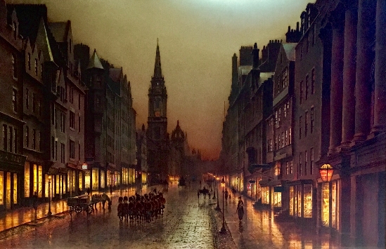 Louis H. Grimshaw - A View of The Royal Mile, Edinburgh