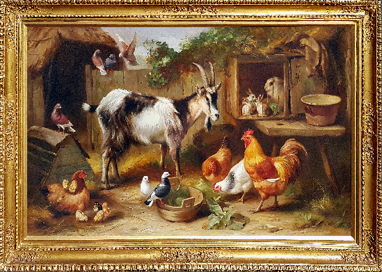 Edgar Hunt - A Farmyard Gathering