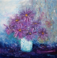 Winter Asters in a Japanese Vase