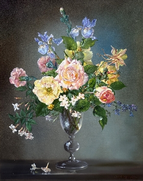 Summer's Flowers in a Glass Vase