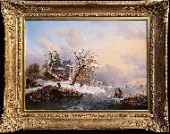 Winter Landscape with Figures near a Mansion