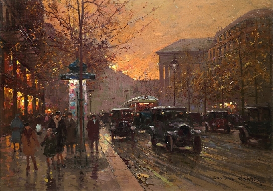 Edouard Leon Cortes - Lumiere Du Soir Sur La Boulevard de Madeleine