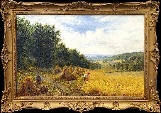 Alfred Augustus Glendening Snr. - Harvest on a Hillside
