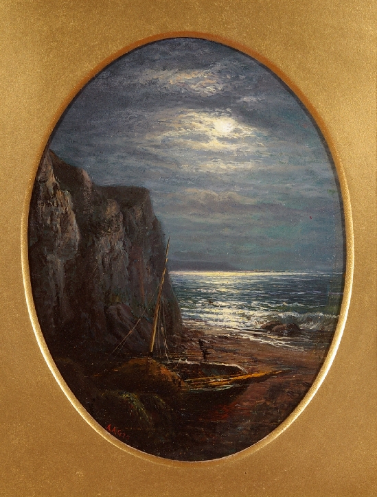 Alfred Augustus Glendening Snr. - A Moonlit Cove (A pair)