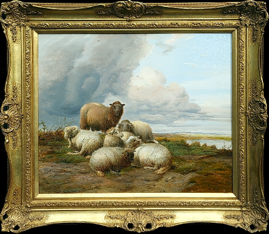 Thomas Sidney Cooper RA - Sheep in a Landscape