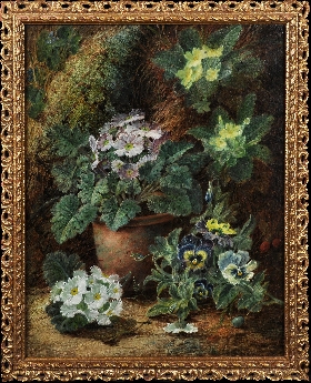 Still Life of Flowers on a Mossy Bank